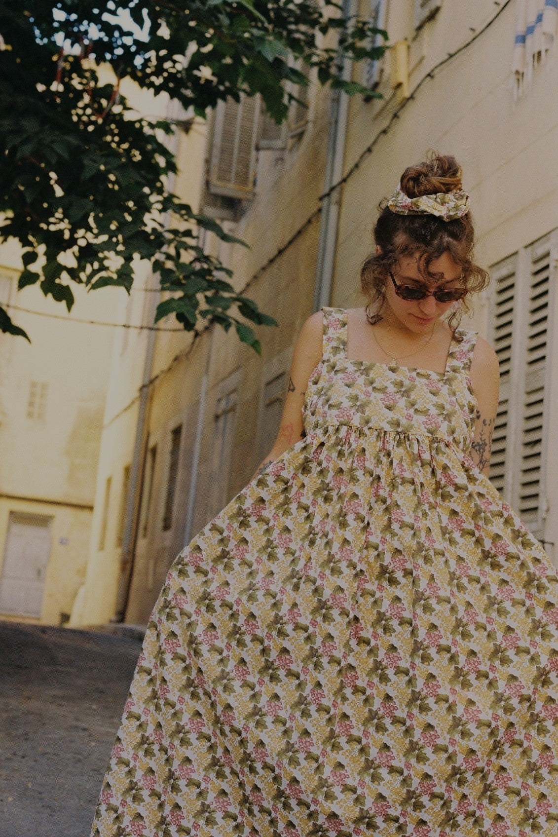 Robe longue Hélène - Cerises et griottes