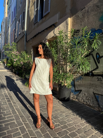 Robe bateau - lin blanc