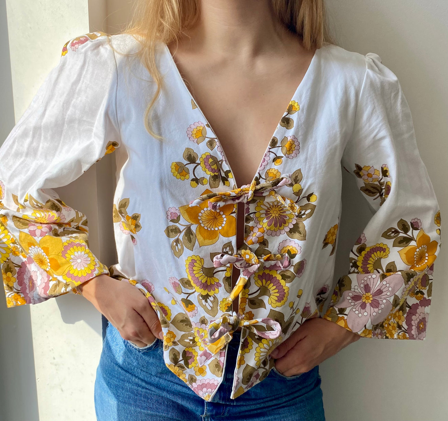 Blouse à liens - Flower 70s