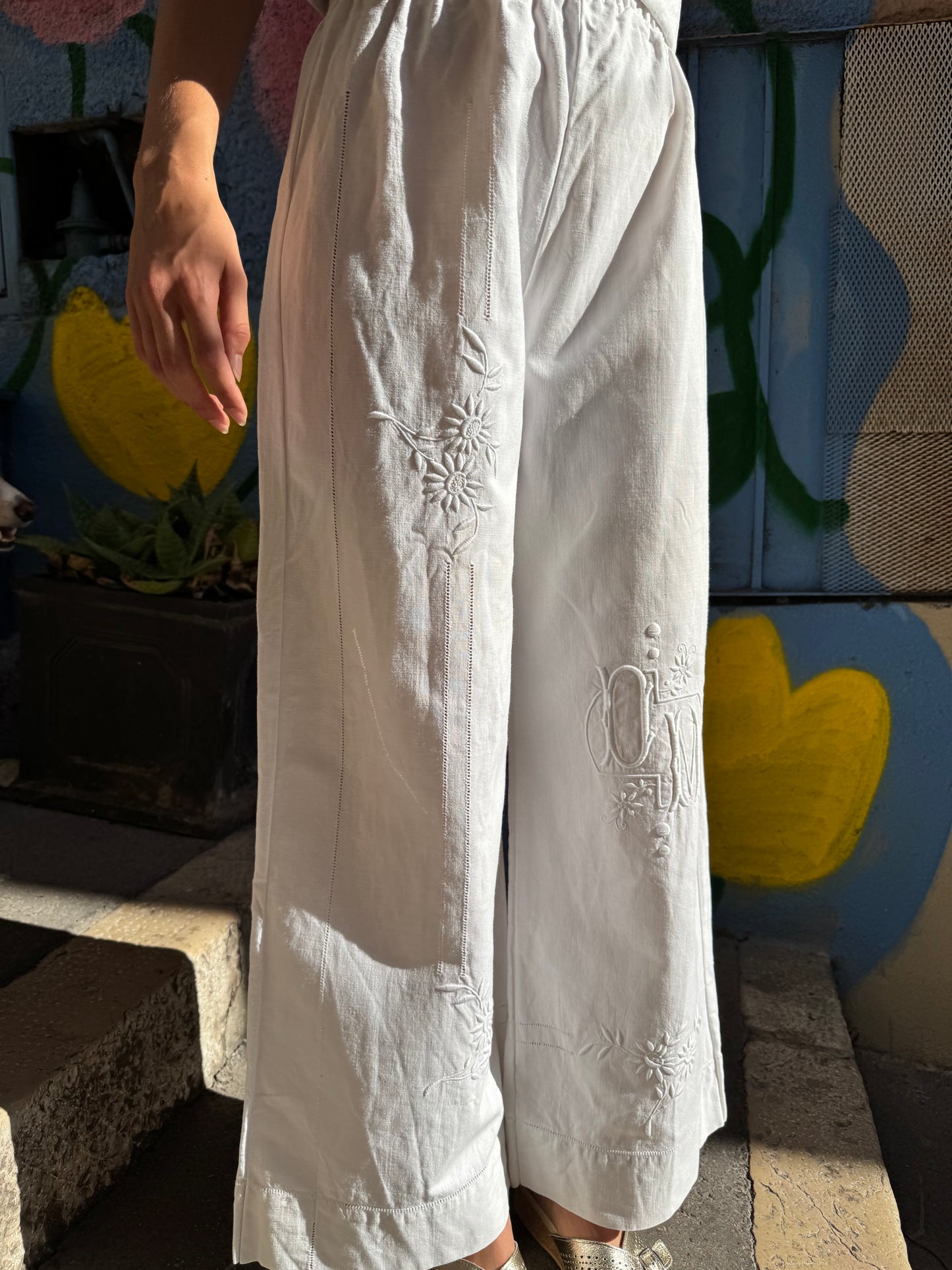 Pantalon drap - fleurs