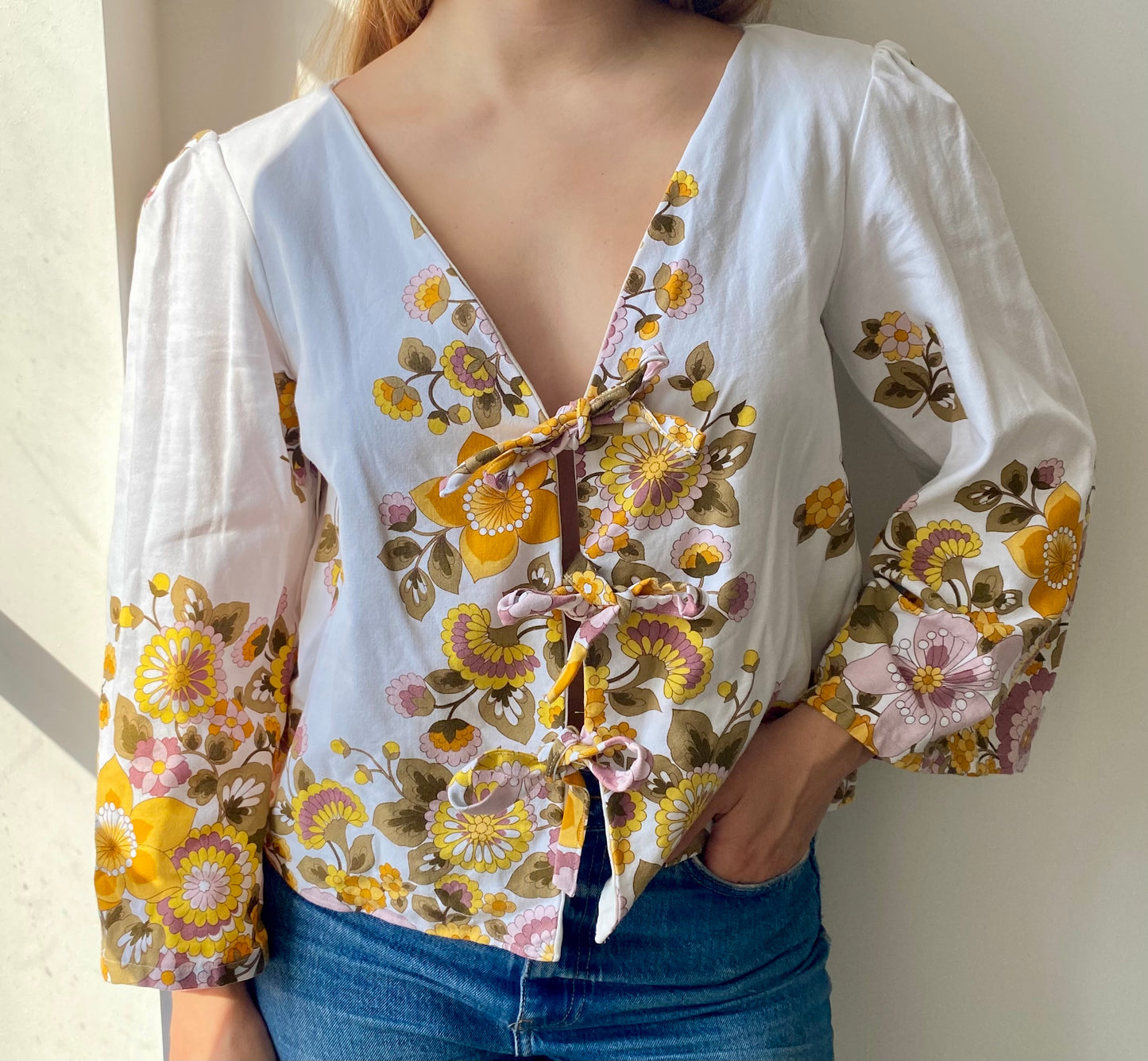 Blouse à liens - Flower 70s