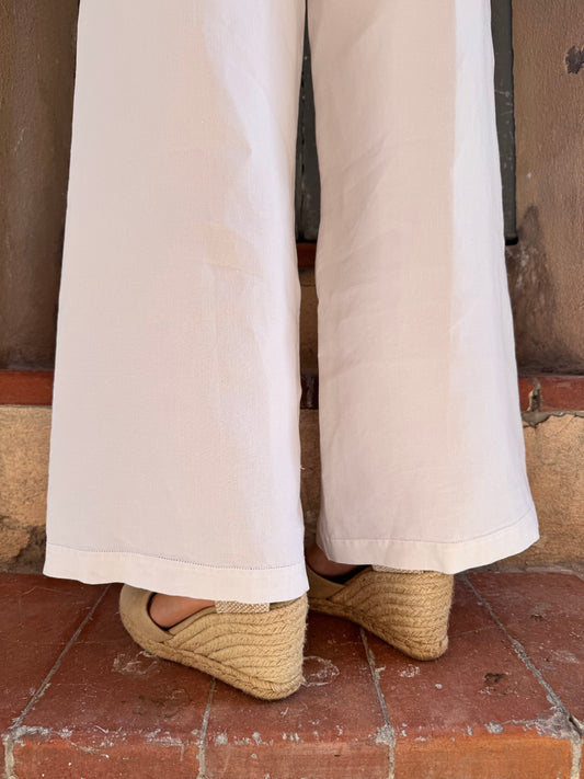 Pantalon drap - panier fleuri