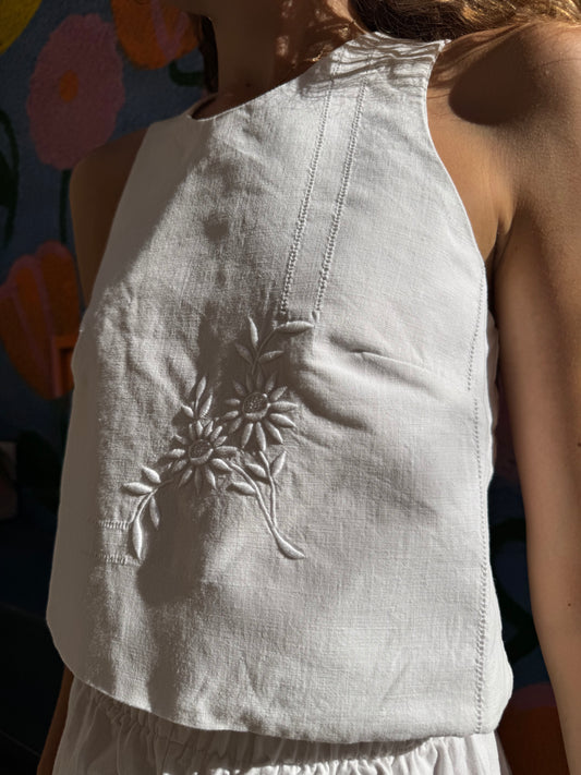 Top dos nu - fleurs