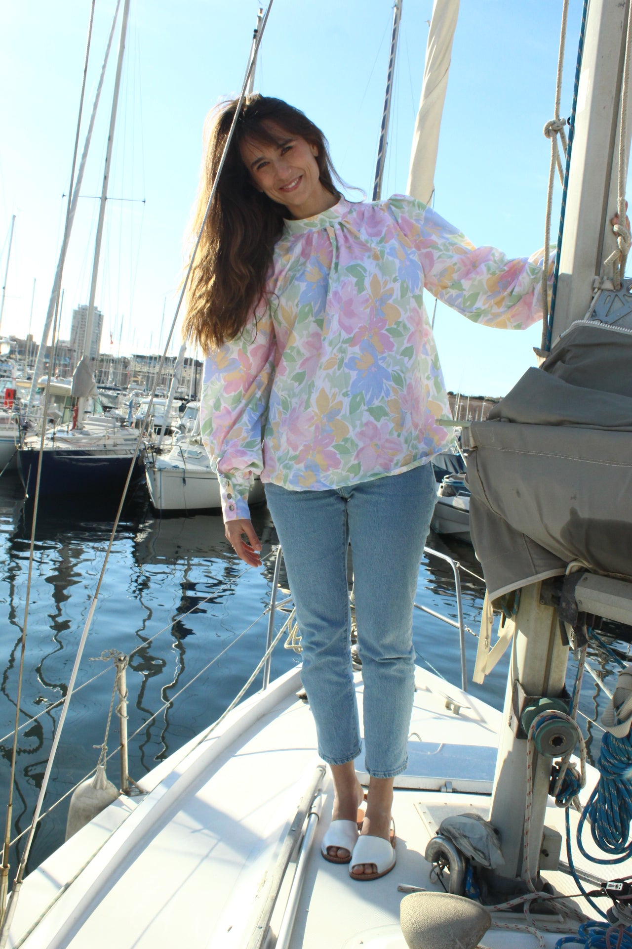 Précommande - Blouse Déborah  - fleurs pastel