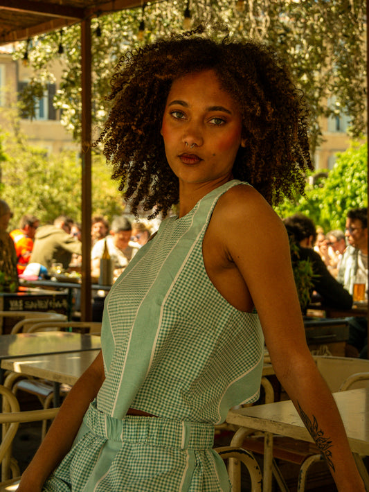 Top Ania - Vichy Menthe à l'eau