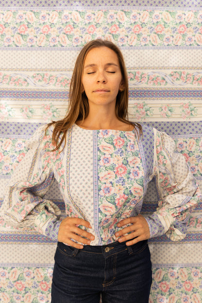 Blouse Déborah manches bouffantes - Lila