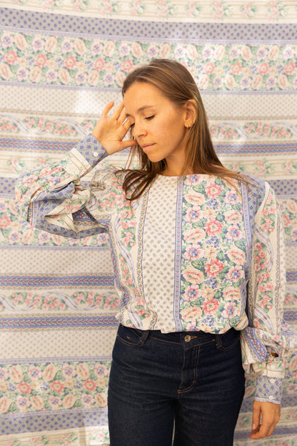 Blouse Déborah manches bouffantes - Lila