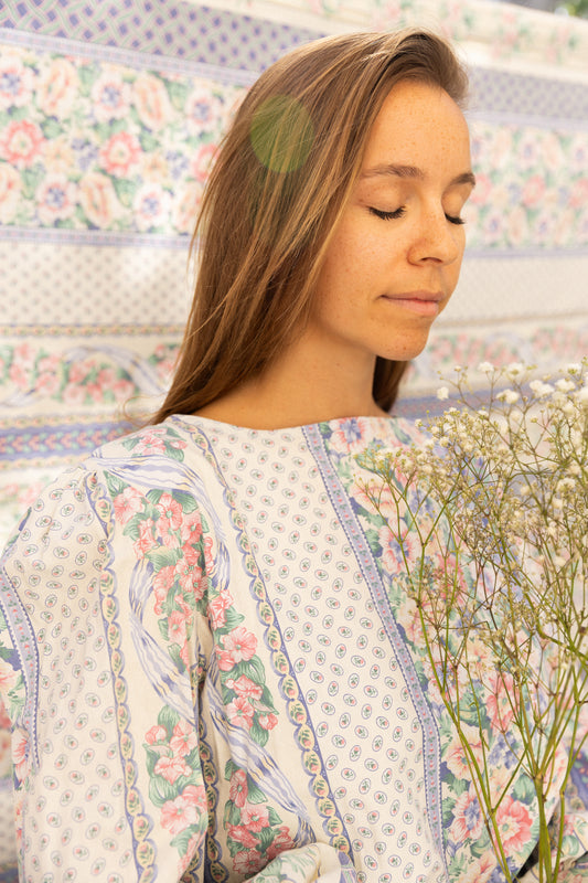 Blouse Déborah manches bouffantes - Lila