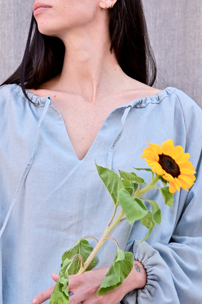 Blouse Songe - Lin bleu
