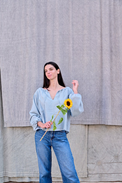 Blouse Songe - Lin bleu