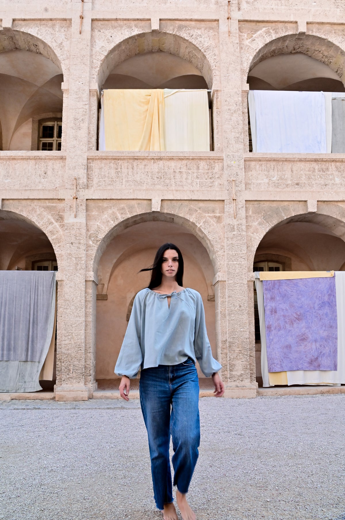Blouse Songe - Lin bleu